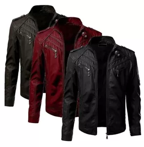 GIACCA BIKER RETRÒ UOMO VINTAGE CAFE RACER NERA PELLE DI AGNELLO IN VERA PELLE SLIM FIT - Foto 1 di 12