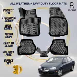 Floor Mats Liners For VW Volkswagen Jetta 2005-2010 All Weather Heavy Duty Rugs - Foto 1 di 9