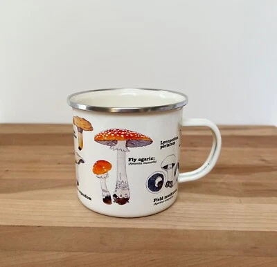 Caneca de café esmaltada Gift Republic cogumelo fungo café 16 oz multicolor - Imagem 1 de 4