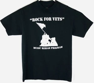 Men's T Shirt Size M Black Rock for Vets Short Sleeves The Rock Club - Picture 1 of 6