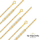 14KT Solid Yellow Italian Gold Valentino Chain Necklace 1.5mm 16", 18", 20", 22"