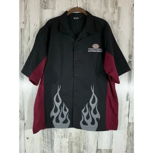 Victory Motorcycles USA Button Down Shirt Size Small (XL) Flames Garage Shop - Picture 1 of 7