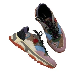 Coach C143 Runner Kaffe Fassett Print Sneakers Damen Gr. 8,5 G4513 Wildleder Canvas - Bild 1 von 6