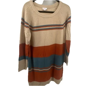 LuLaRoe Tan Knit Fall Sweater Dress Size M - Picture 1 of 24