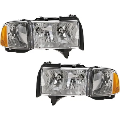 1999 - 02 道奇 Ram 1500 2500 3500 LH 和右手车头灯套装带运动套装 — 第 1/4 张图片