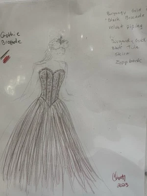 Bustiers de brocado vintage con falda completa de tule diseñada a medida por Christy Foto 1 de 4