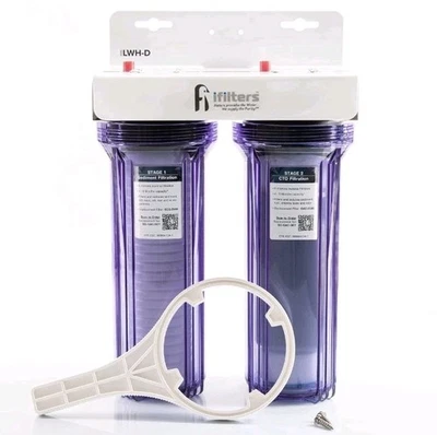 iFilters 2-Stage Well Water Whole House Filtration Complete Commercial Grade ... - Image 1 of 4
