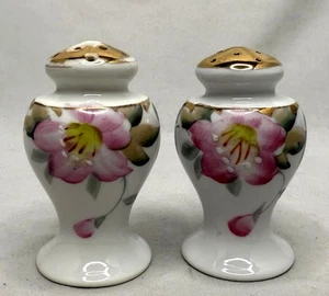 Vintage 1920’s Noritake #19322 Hand-Painted Azalea Salt & Pepper Shakers Japan - Picture 1 of 7