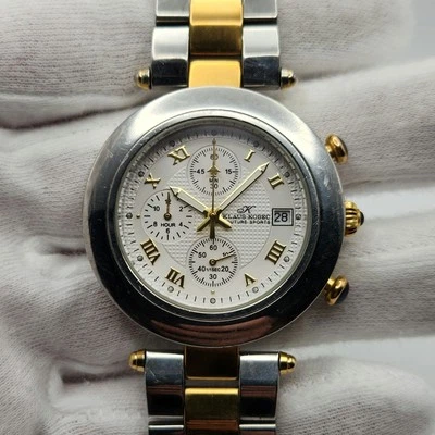 Reloj cronógrafo de cuarzo para hombre Klaus Kobec bicolor con indicador de fecha Foto 1 de 4