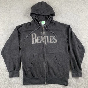 The Beatles Hoodie Mens Medium Dark Gray Full Zip Pockets Rock N Roll Music - Picture 1 of 10
