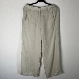 Pantalones Velvet by Graham Spencer Beige Lino Pierna Ancha Medianos Ligeros 211 - Imagen 1 de 8