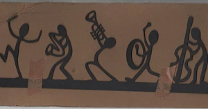 Strumenti Musicali Decorazione Arte Parete Metallo Nero - Insegna da Parete Nera 12" x 4" - Foto 1 di 1