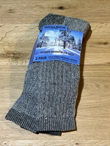 New Woolrich 2 Paar ultimative Merinowolle Socken Herren Gr. L 8-12 anthrazit juckreizfrei - Bild 1 von 9