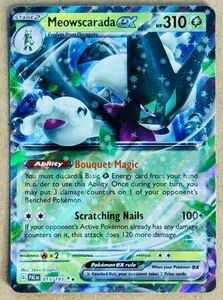 2023 POKÉMON PALDEA EVOLVED MEOWSCARADA EX FULL ART ULTRA RARE HOLO 015/193 NM+ - Picture 1 of 2