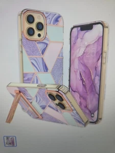 MATEPROX Kompatibel mit iPhone 13 Pro Kickstand Case Marmor Design Stylisch - Bild 1 von 6