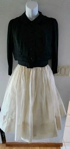 1950s jr.theme Dress w/Matchin Button Down Jacket, Fitted Bodice,Very Full Skirt - Picture 1 of 23