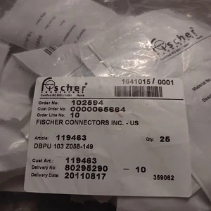 CONECTORES FISCHER DBPU 103 Z058-149, LOTE DE 25 8 POLOS NUEVOS, 119463 ENVÍO GRATUITO - Imagen 1 de 6