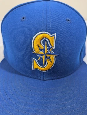 Seattle Mariners New Era крышка шляпа мужской размер 7 5/8 резинке синий винтажный США Y2K - Изображение 1 из 4