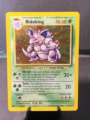 Pokemon TCG Nidoking Base Set Unlimited Holo Rare #11/102 WOTC VTG 1999 NM - Image 1 of 2
