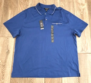 Banana Republic Luxury Touch Golf Polo Shirt Blue Short Sleeve Pocket XL NWT! - Picture 1 of 8