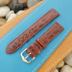 Uhrenarmband 20 mm Hirsch braun zertifiziert Krokoleder unbenutzt konisch 20/16 - Bild 1 von 5