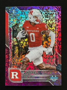Bowman Chrome U - DT Sheffield #136 2025 - Mini diamante fucsia/225 - Rutgers - Imagen 1 de 2