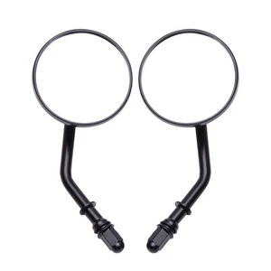 Motorcycle Black Round Side Rear View Mirrors Rearview For Most 8mm Threaded - Foto 1 di 8
