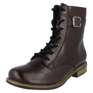 Damen Rieker Zip & Spitze Weitverschluss Fit Fleecefutter Stiefel Knöchel 74802 - Bild 1 von 10