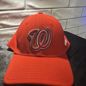 New Era Men Washington Nationals Neo 39THIRTY Flex Fitted Hat RED Small/Medium - Picture 1 of 4