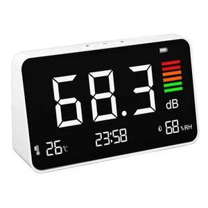 Digital Decibel Meter Desktop Sound Level Meter 30-130dBA With Temp Humidity XO - Picture 1 of 12