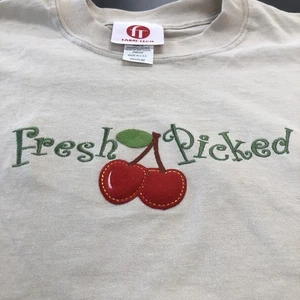 T-shirt vintage anni 90 nonna arte made in USA fresca M puffy art ciliegie - Foto 1 di 10