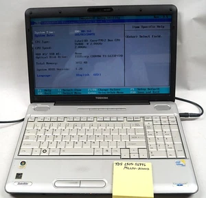 Toshiba L505-56946 Satellite PSLL0U-01000D 16" 2GHz 3GB Mem No HD WORKS PoR C151 - Picture 1 of 9