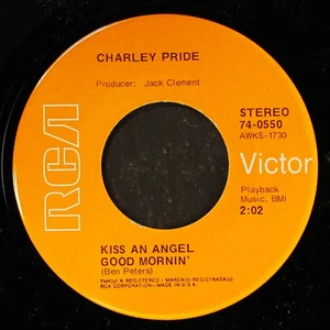 CHARLEY PRIDE: kiss an angel good morning' RCA 7" Single 45 RPM - Picture 1 of 2