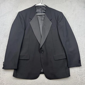 Pierre Balmain Blazer Herren 44 Schwarz Wolle Einreiher Smoking Sakko Formell - Bild 1 von 16