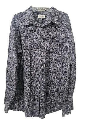 John W. Nordstrom Button 100% Cotton Long Sleeve Shirt Size 2XL XXL Dark Multi - Image 1 of 4