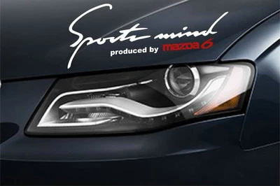 Sports Mind Producido por MAZDA 6 Carreras Vinilo Calcomanía Pegatina Emblema Logo Blanco Foto 1 de 2