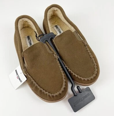 Minnetonka Hombres Mocasines Venecianos Talla 8 Zapatos Sin Cordones Marrón Zapatillas Nuevo con Etiquetas Foto 1 de 4