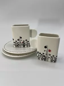 Espresso Cup Saucer Coffee Set Matchbox Solid Handle Damitasse Loveramics Hearts - Picture 1 of 11