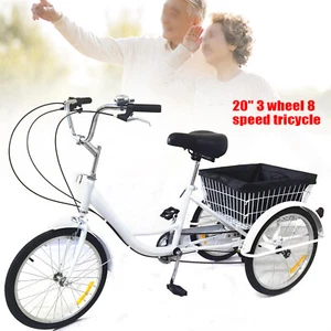 3-Rad Dreirad Fahrrad Für Erwachsene, 3 Räder Dreirad Mit Korb 8 Gänge 20 zoll - Bild 1 von 14