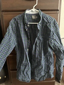 Hawkings McGill long sleeve 100% cotton gingham shirt men's size Large - Picture 1 of 2