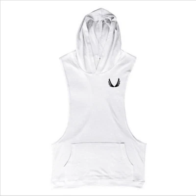 Hombres Gimnasio Stringer Camisa Fitness Camiseta sin mangas Algodón Culturismo Tanga Chaleco Sudadera con capucha Foto 1 de 4