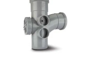 ST410G 110mm Polypipe Soil Pipe Access Branch Double Socket 92.5 Grey - Picture 1 of 1