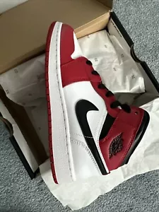 Nike Air Jordan 1 Mid Chicago White Heel (GS) UK 7 *NEW & GENUINE* - Picture 1 of 6