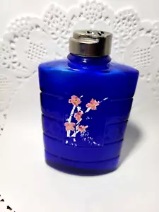 Antiker Abend in Paris Talkumpuder Flasche Kobaltblau Glas Bourjois 4 7/8 - Bild 1 von 7