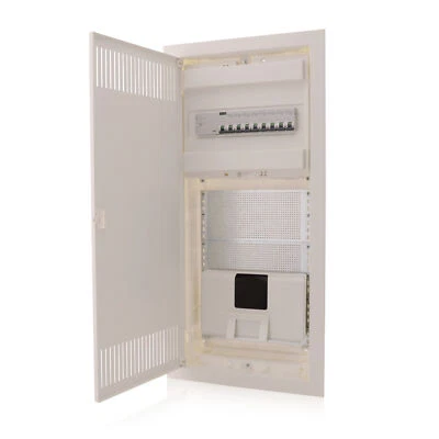 Kombi Multimediaverteiler & Sicherungskasten Unterputz 4-reihig m. 1 DIN Schiene - Bild 1 von 4