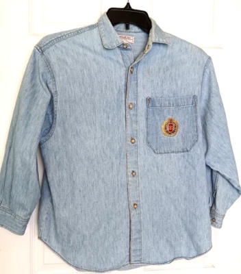 Camisa Guess Jeans Para Hombre Pequeña Azul Denim Georges Marciano Design EE. UU. DE COLECCIÓN #L30 Foto 1 de 4