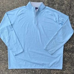 Peter Millar quarter zip golf pullover 1/4 zip crown crafted heather blue 2xl - Picture 1 of 4