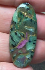Ruby in Zoisite Mosaic Flat Back Gemstone Cabochon 41mm x 17mm New & Unused
