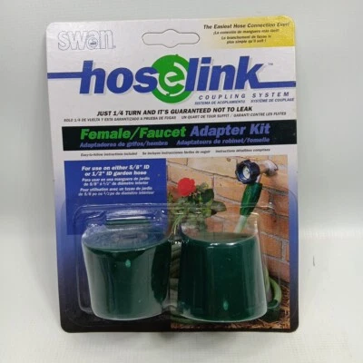 Swan Hose Link 1/2 或 5/8 英寸 ID 软管母头龙头适配器套件全新 — 第 1/4 张图片