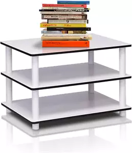 11173 Just 3-Tier No Tools Coffee Table, White W/White Tube - Picture 1 of 9